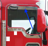 6" Top of daylight door trim (Chopped Look) fit fits Kenworth T660, Polished finish