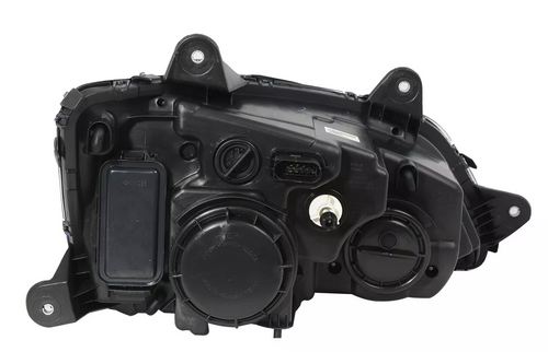 (HID OPTION) Kenworth T660 Matte Black Projection Headlight w/ LED Turn Signal & White LED Running Passenger Side