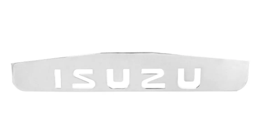 Bottom Mud Flap Plate with Script Isuzu 24" (W) x 4" (H) Chrome