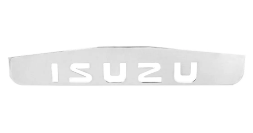 Bottom Mud Flap Plate with Script Isuzu 24" (W) x 4" (H) Chrome