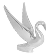 Descontinued. Bugler/Swan Hood Ornament Chrome Bugler with Small Wings