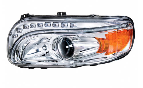 Chrome Projection Headlight With LED Turn & DRL For Peterbilt 389 (2008-2023) & 388 (2008-2015)- Driver
