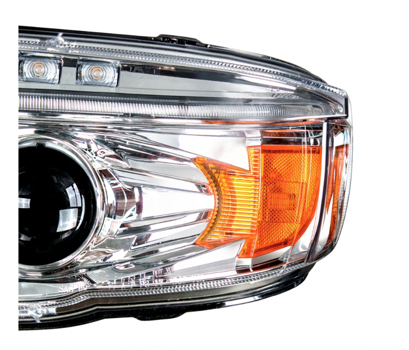 Chrome Projection Headlight With LED Turn & DRL For Peterbilt 389 (200