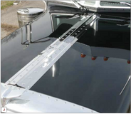 Stainless Dimpled Wide Style Center Hood Trim fits Peterbilt 379 Extended Hood