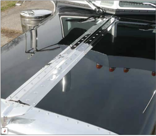 Stainless Dimpled Wide Style Center Hood Trim fits Peterbilt 379 Extended Hood