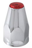 Classic Chrome Plastic 33mm Lug Nut Cover with Reflector Red 10 PCS