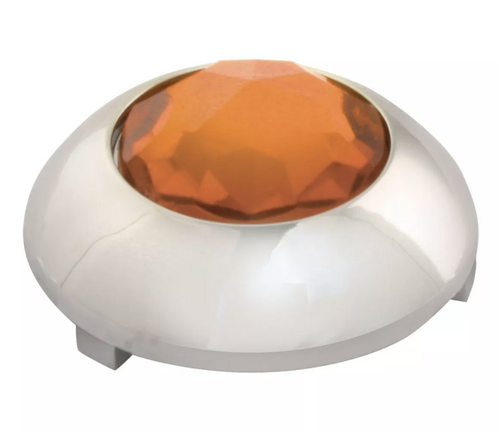 Button Cover With Amber Crystal Fits Kenworth