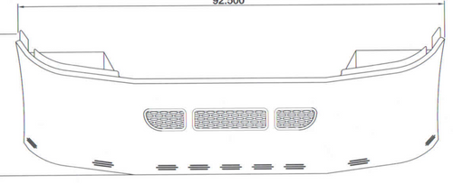 18” Bumper (Peterbilt 387 2002+) W/ 3 Vents & 9 Hidden Light Holes