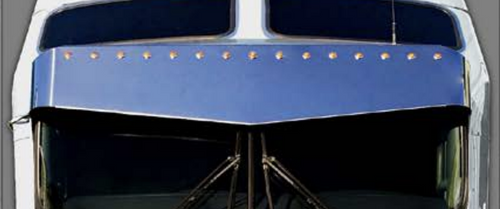 10” x 13” Visor Fits Kenworth W900L/T660/T800/T330 Curved Windshiled 1996+ Visor Blind Mount V-Style W15-3/4” Light Hole S.Steel