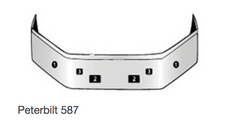 16” Chrome Bumper ( Fits Peterbilt 587 ) Wrap Around W/ Fog Light & Step Holes