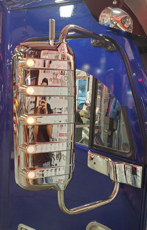 Chrome Mirror Cover with 3/4" Lights for Freightliner Century/Columbia/Coronado 2005-2013