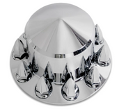 Rear Axle Cover Set Chrome Plastic Cone 33Mm Screw Type Excalibur