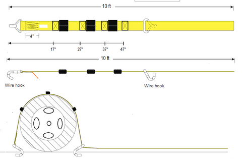 2” x 10 FT, winch strap wheel w/wire hooks (Box 1/8)