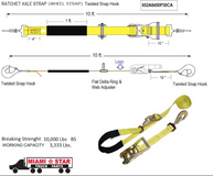 2” x 10 FT AxleRat,  Strap wheel w/twisted hooks (Box 1/8)