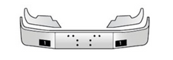 16" Bumper Chrome Fits Peterbilt 367, 567 Setback Axle External Tow Only (Fog light Not Included) Step Plates