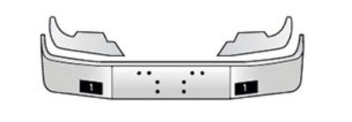16" Bumper Chrome Fits Peterbilt 367, 567 Setback Axle External Tow Only (Fog light Not Included) Step Plates