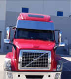 20" Visor V-Style Fits Volvo VNL High Roof With 8 Hidden Light Hole S.Steel