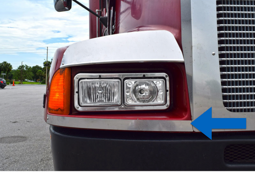 Headlight Bottom Fender Guards fits Kenworth T600. Hardware Included (Sold In Pair)