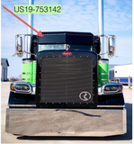 11” S.S Visor With 30 - 3/4" Light Holes. Fits Peterbilt 379/389 Ultra/Flat Cab