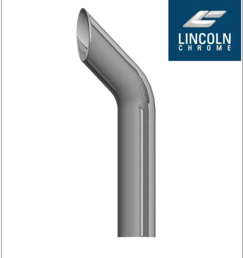 Lincoln Chrome BullHorn Cut 7” O.D X 60” L Top Stack Straight