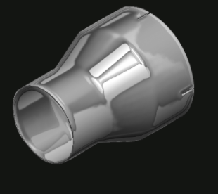 Lincoln Chrome 8” ID Reduced to 5” OD adapter 12.8”L