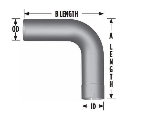 4" Exhaust Elbow 90 Degree 18" x 18" ID-OD Aluminized