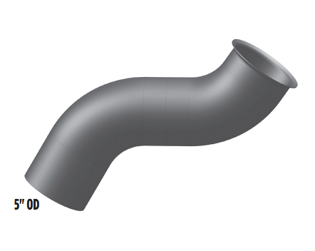 Premium 5" Aluminized Turbo Pipe fits Freightliner Century / Columbia 12.7L ( No Pyro)