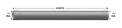 4" x 36” Exhaust Repair Section Aluminized ID/ID