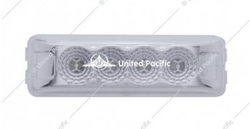 4 LED Reflector Rectangular Clearance/Marker Light - Red LED/Clear Lens