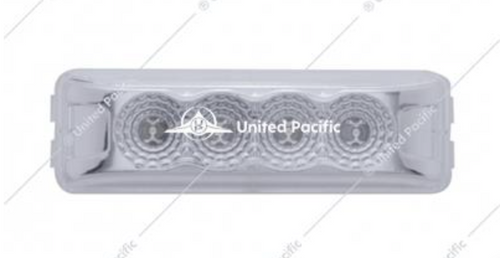 4 LED Reflector Rectangular Clearance/Marker Light - Amber LED/Clear Lens