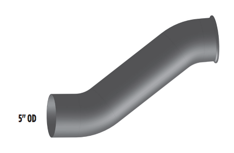 Turbo Exhaust with Pyro Aluminized Fits Freightliner Century & Columbia 5"