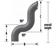 5" Dump Truck Exhaust Stack OD Chrome