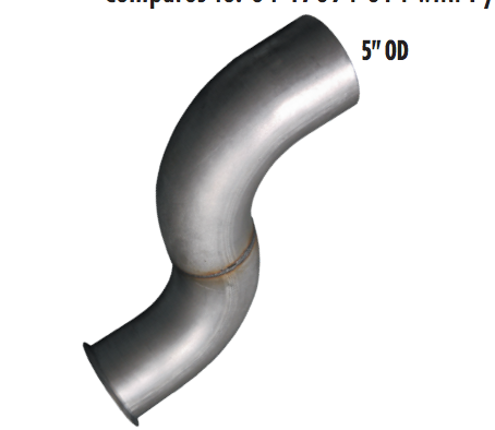 Premium 5" Turbo Exhaust NO Pyro Aluminized Fits Freightliner FLD & CLassic