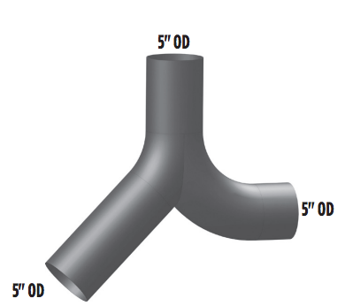 Y-Pipe Exhaust Aluminized W900 T600 T800 fits Kenworth