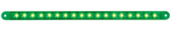 12″ Surface Mount Pearl Marker & Turn LED Light Bar Bezel Green/Green with Chrome Plastic Base