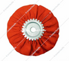 Red Treated Airway Buff - 3/4" Arbor Double dipped in d-50 treatment for toughness. These extra hard buffs are perfect for heavy cutting and coloring. 6" dia., 12 ply, 3/4"