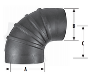 7” x 6” Air Intake Rubber 90° Reducer Elbow