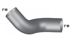 5” OD Aluminized Passenger Side Inlet Plain Pipe fits Peterbilt 377