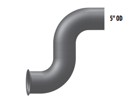 5" Turbo Exhaust Pipe NO Pyro Aluminized fits Freightliner FLD