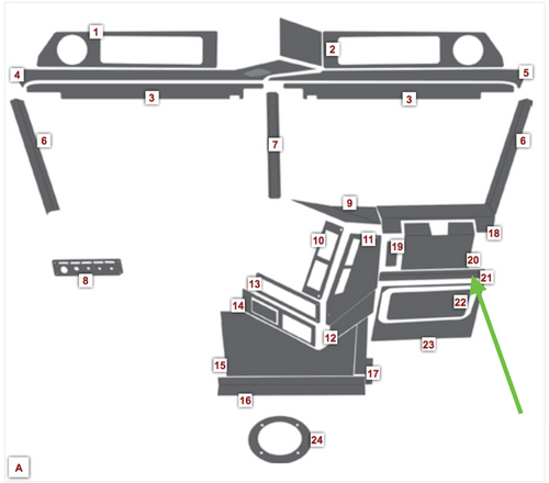 Under Glove Box Trim, Tabs To Vent & Ash Tray fits Freightliner Classic/Fld