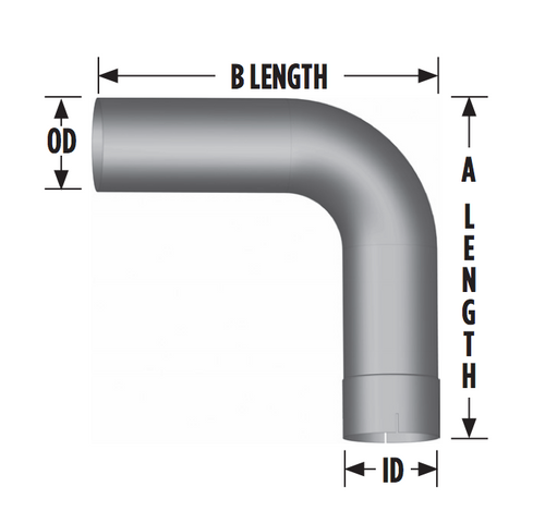 5" 90 Degree Exhaust Elbow 15" x 15" ID-OD Aluminized
