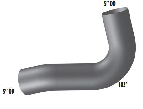 Chrome Left Exhaust Elbow fits Freightliner FLD112/FLD120