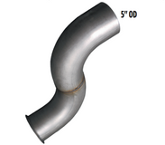 Turbo Pipe With Pyro Fititng Aluminized fits Freightliner 5” OD
