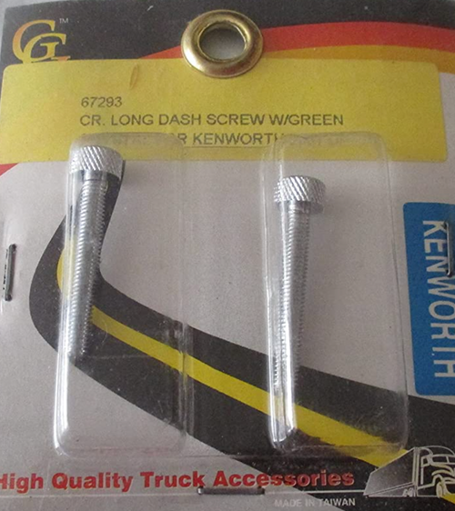 Green Long Dash Screws with Crystal on Top fits Kenworth 2001-2005