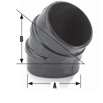 6” Air Intake Rubber 45° Elbow