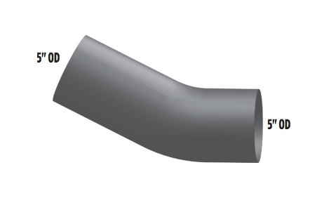 Exhaust 26 degree Elbow 5" OD Ends fits Kenworth W900B, W900L, T600, T800 Aluminized