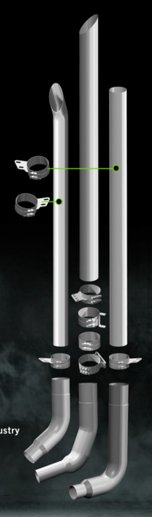 Slash Cut Tip Exhaust Pipe