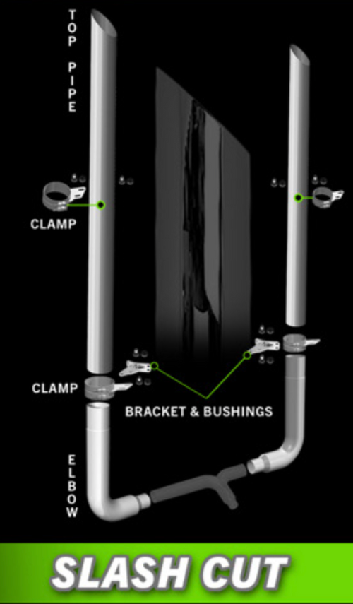 Slash Cut Tip Exhaust Pipe