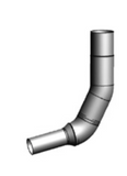 Elbow Chrome Fits Kenworth 45” Tool Box,Single Muffler