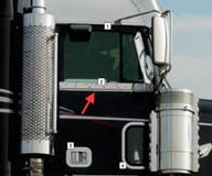 Window Trims (For Door Mounted Mirros) fits Freightliner Classic/FLD Under